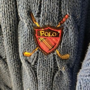 Men's Vintage Polo Sweater Royal Blue